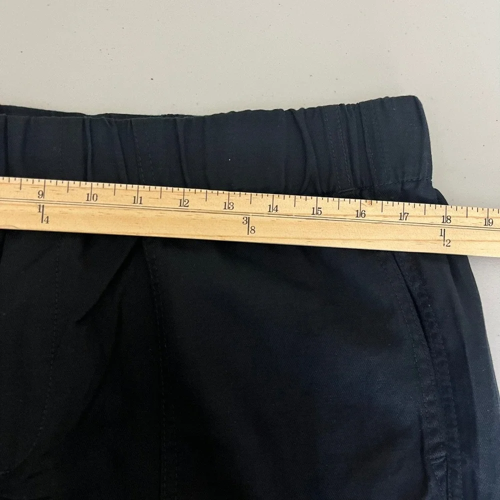 Banana Republic Womens Tapered Crop Pant Black Lyocell Linen Cotton Large NWT